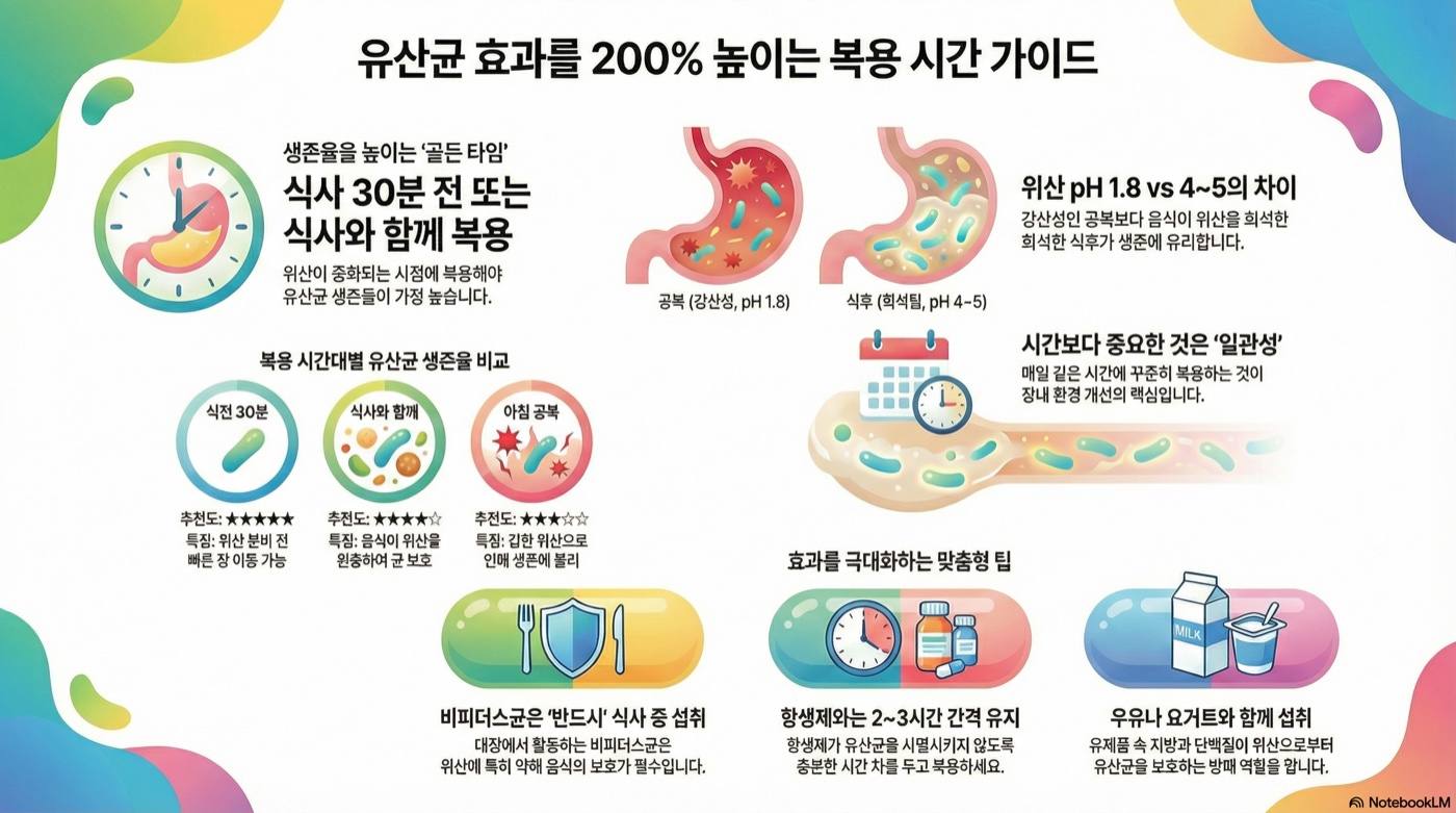 유산균 언제 먹어야 효과적일까? 아침 공복 vs 식후 완벽 가이드