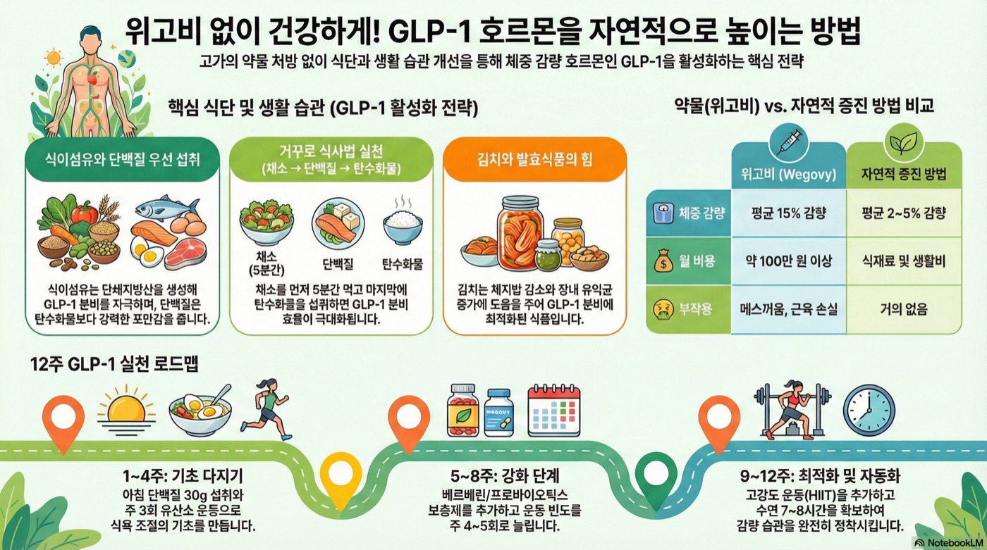 GLP-1 호르몬 자연적으로 높이는 방법: 위고비 없이 건강하게 체중 감량