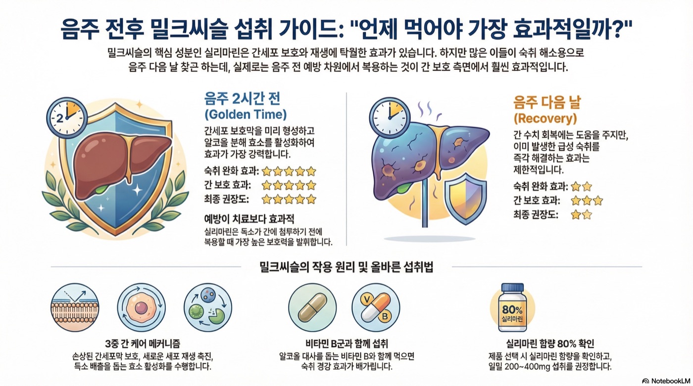 밀크씨슬은 술 마신 다음날 먹어도 효과 있을까?