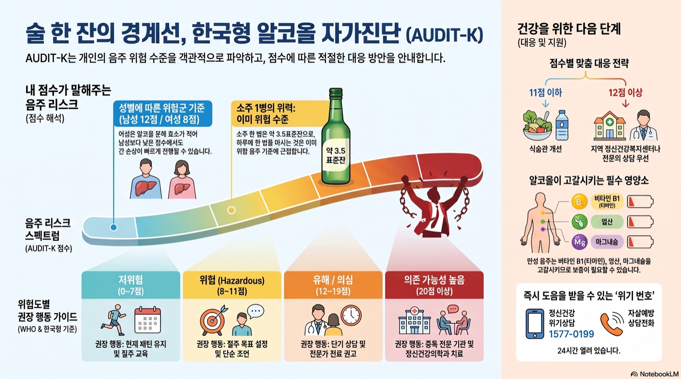 음주가 위험한 수준일까? 한국형 AUDIT-K 10문항 자가진단