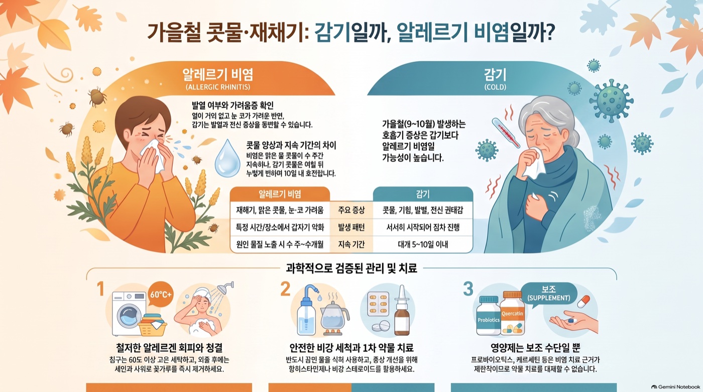가을만 되면 콧물·재채기, 감기 아니라 알레르기일 수 있습니다