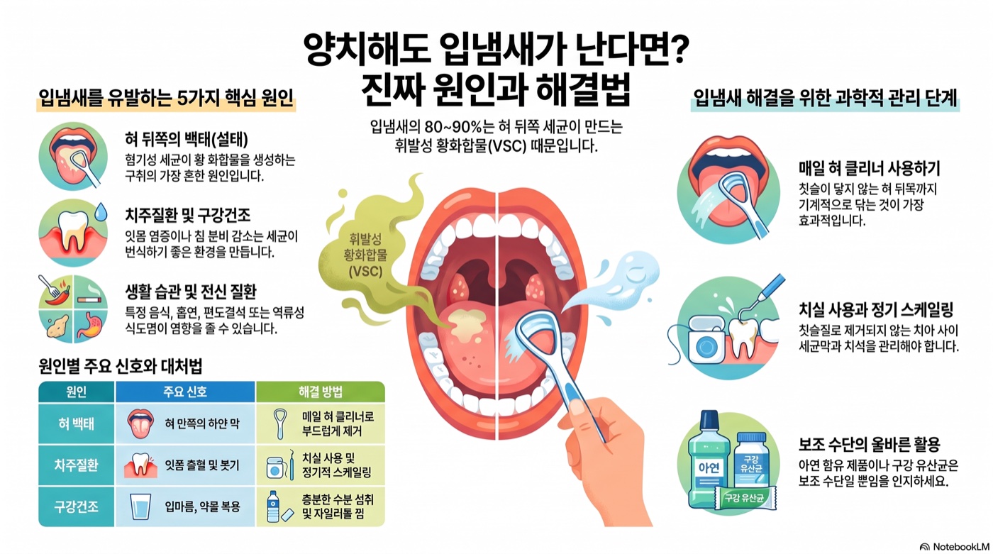 양치해도 입냄새가 난다면 — 진짜 원인 5가지와 근거 있는 대응법