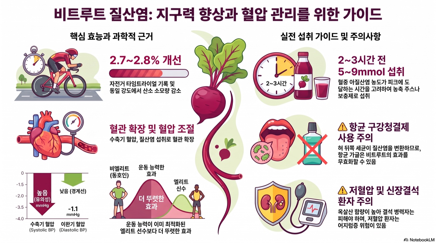 비트루트(질산염), 지구력·혈압에 정말 효과 있나? 메타분석이 말하는 임상 근거