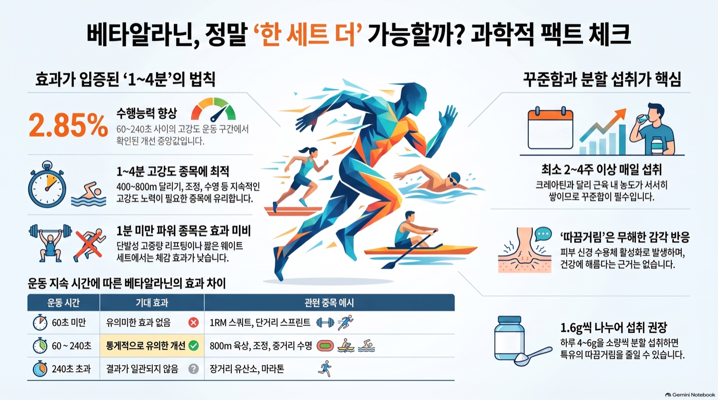 베타알라닌 먹으면 정말 한 세트 더 버틸까, 따끔거림은 괜찮을까