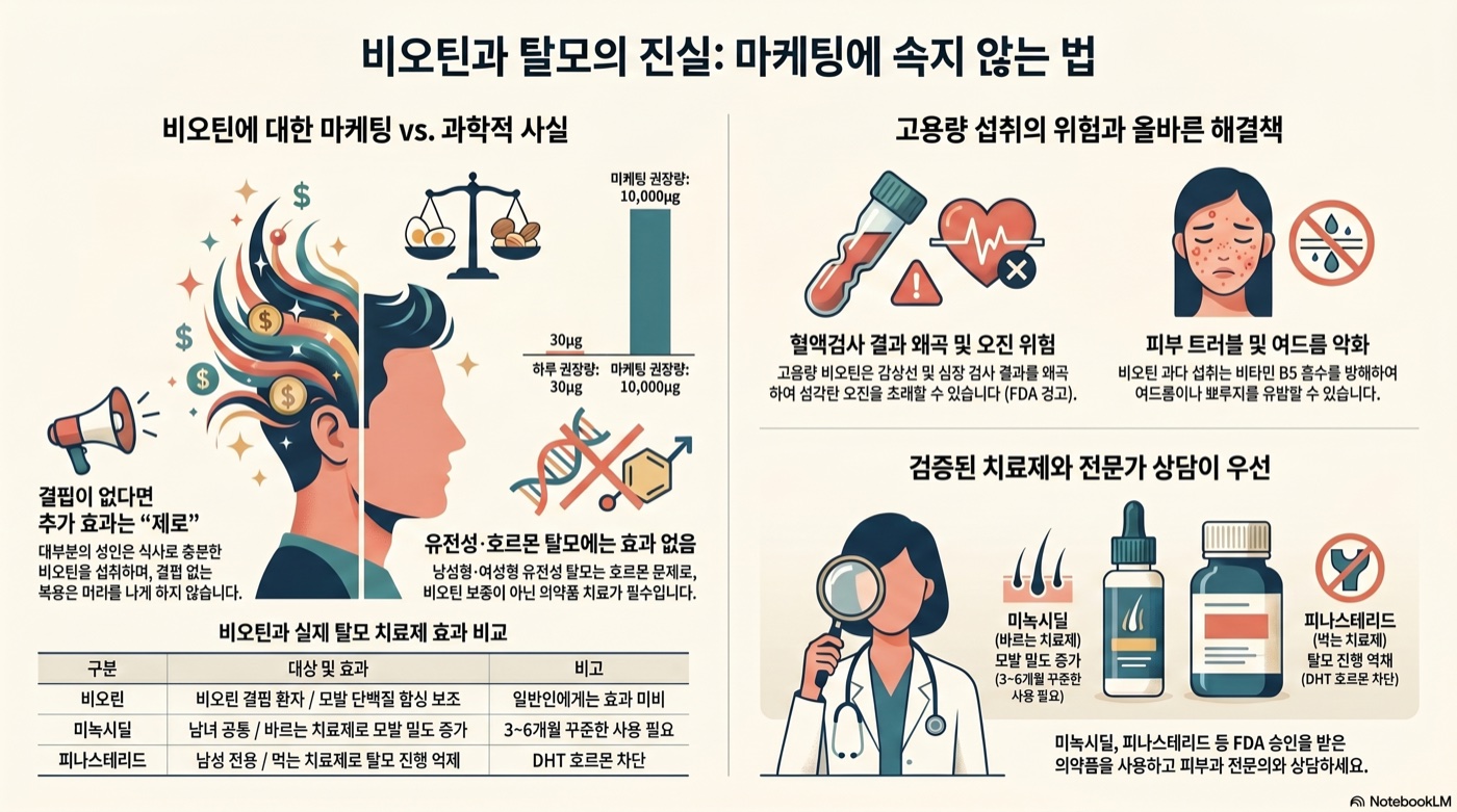 탈모에 비오틴 먹으면 정말 머리가 나나? 과학이 말하는 진실