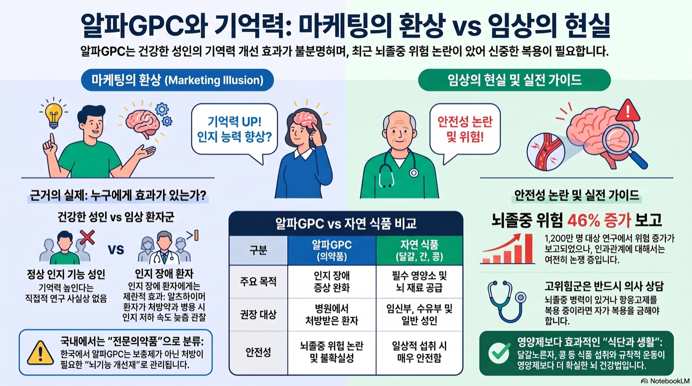 알파GPC·콜린, 기억력에 정말 도움될까? 임상 근거와 최근 논쟁