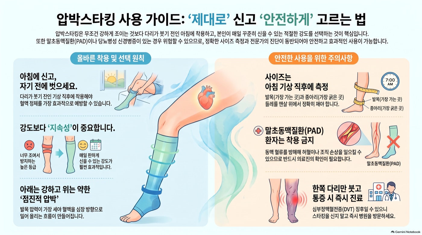 압박스타킹, 언제 신고 어느 세기를 골라야 할까