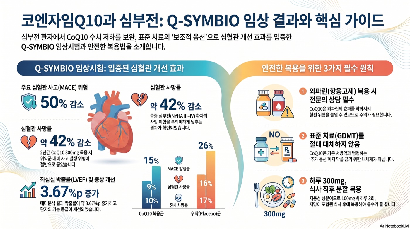 코엔자임Q10, 심부전에 정말 효과 있나? Q-SYMBIO 트라이얼이 말하는 임상 근거