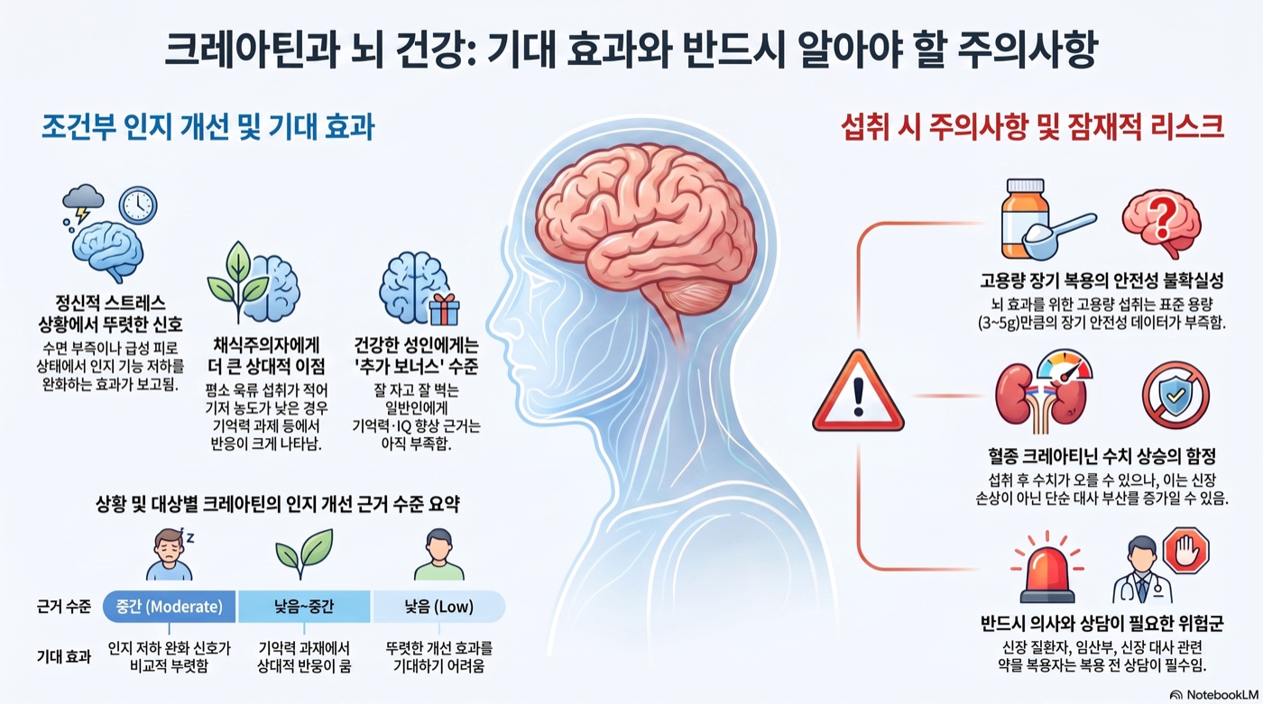 크레아틴이 근육 말고 뇌에도? 인지·정신피로 임상 근거의 실제