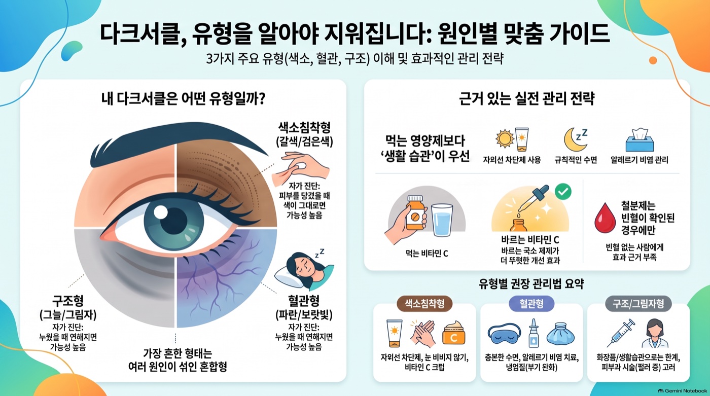 다크서클, 잠을 자도 안 사라진다면? 원인 유형부터 확인하세요