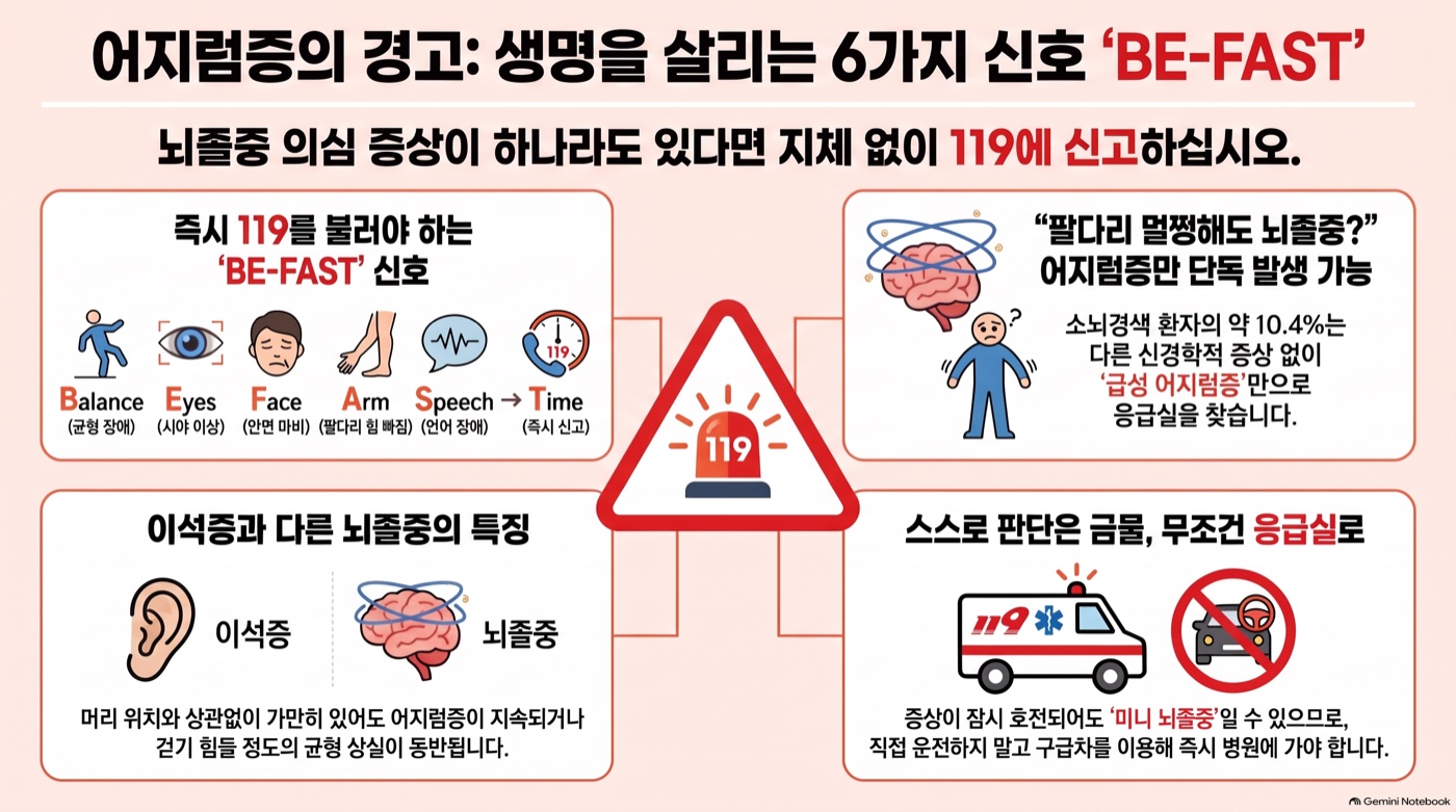 세상이 빙빙 도는 어지럼증, 이석증일까 뇌졸중일까