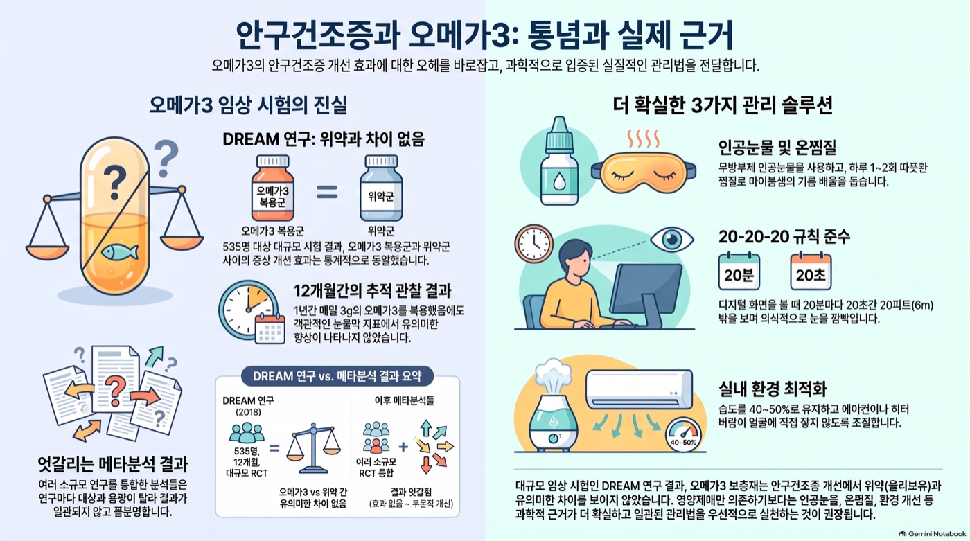 안구건조증에 오메가3, 정말 효과 있을까
