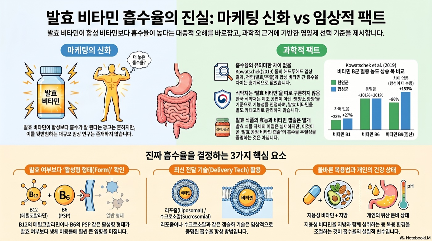 '발효 비타민이 더 잘 흡수된다'는 광고, 임상 근거는 정말로 있을까?