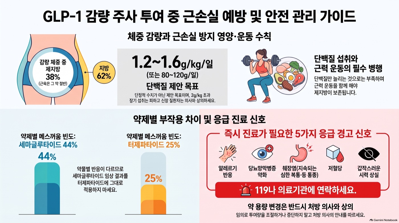 위고비·마운자로 맞는 중이라면 — 근육 덜 빠지게 먹는 법과 챙길 영양