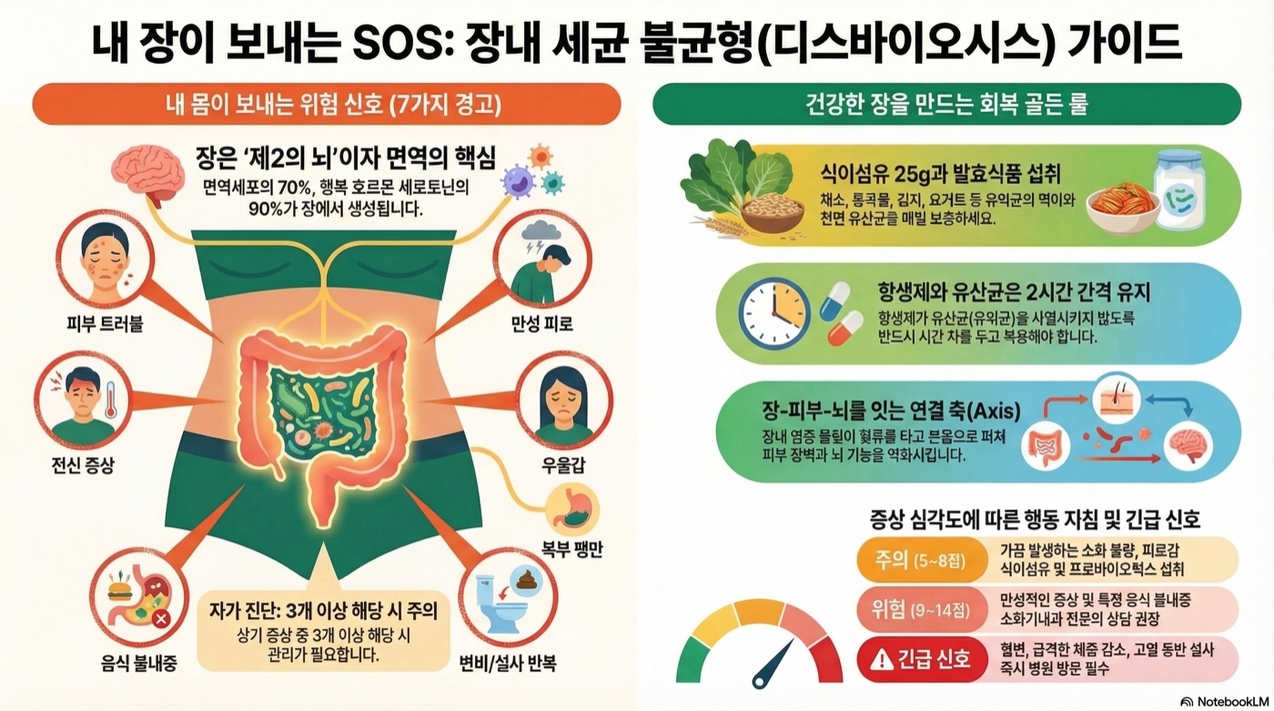 내 장이 보내는 SOS 신호? 장내 세균 불균형(디스바이오시스) 의심 증상 7가지