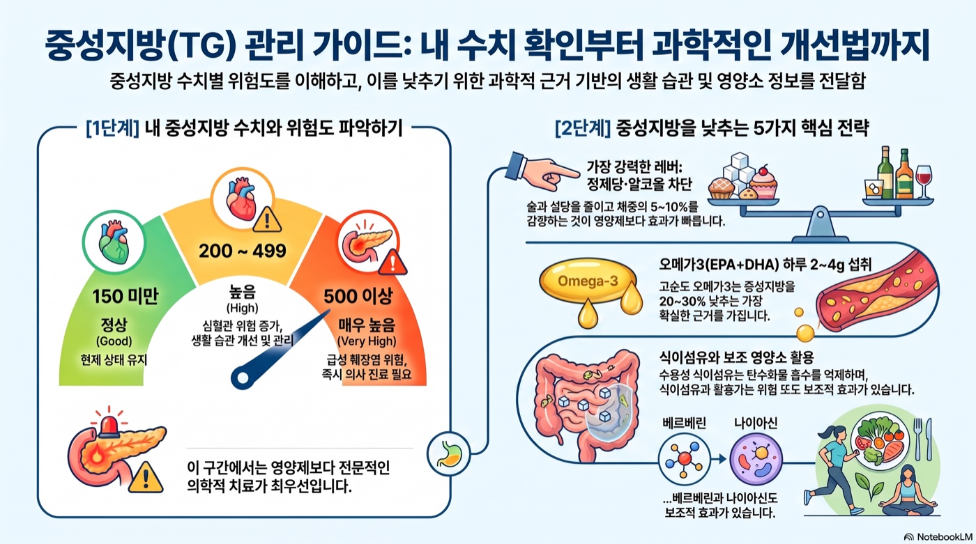 중성지방 높을 때 도움되는 영양소 5가지 — 근거 있는 것만 골랐습니다