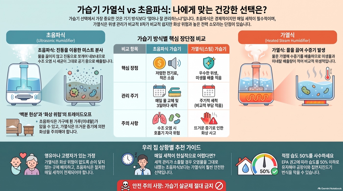 가습기 가열식 vs 초음파식, 건강엔 어느 쪽이 나을까