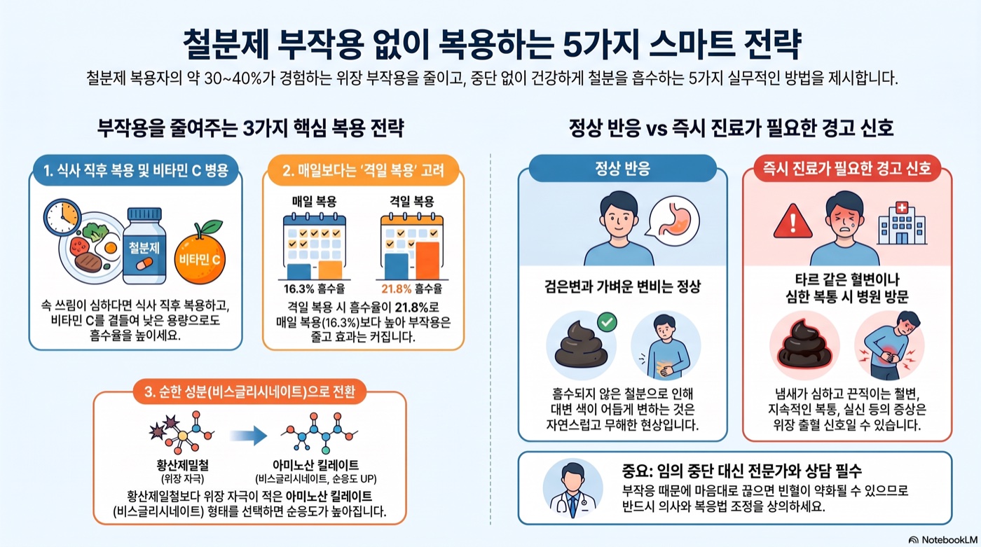 철분제 먹으면 속 쓰리고 변비 생긴다면 — 부작용 줄이는 복용법 5가지