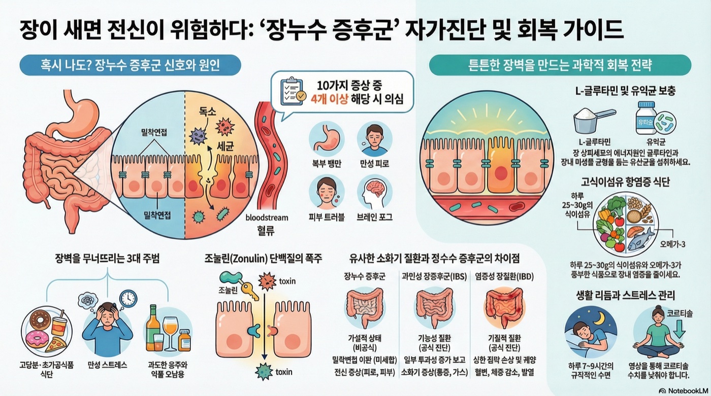 장누수 증후군(리키거트) 완벽 가이드: 장이 새면 나타나는 증상과 회복 방법