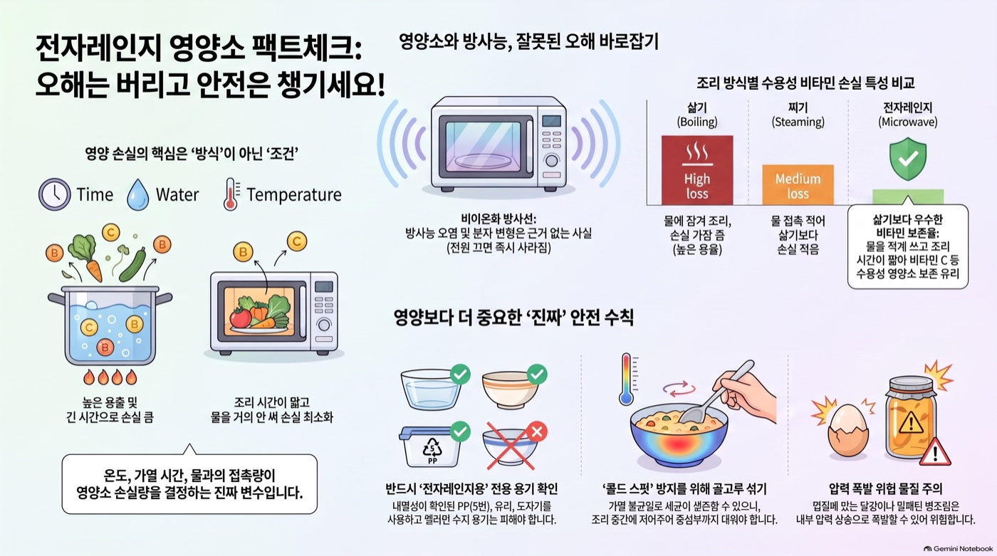 전자레인지에 데우면 영양소가 파괴된다는 말, 사실일까?
