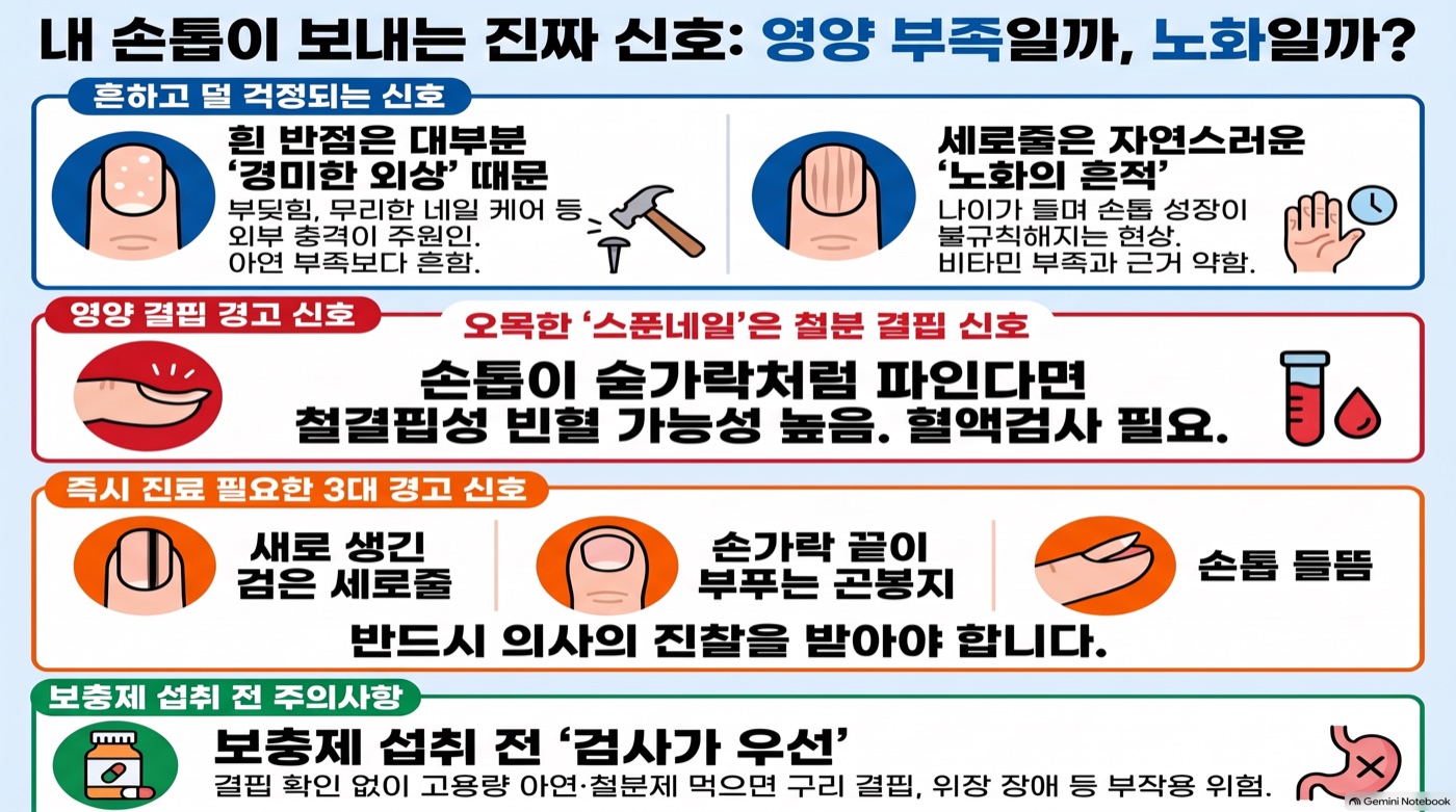 손톱 흰 반점, 아연 부족 신호일까? 세로줄과 영양 결핍의 진실