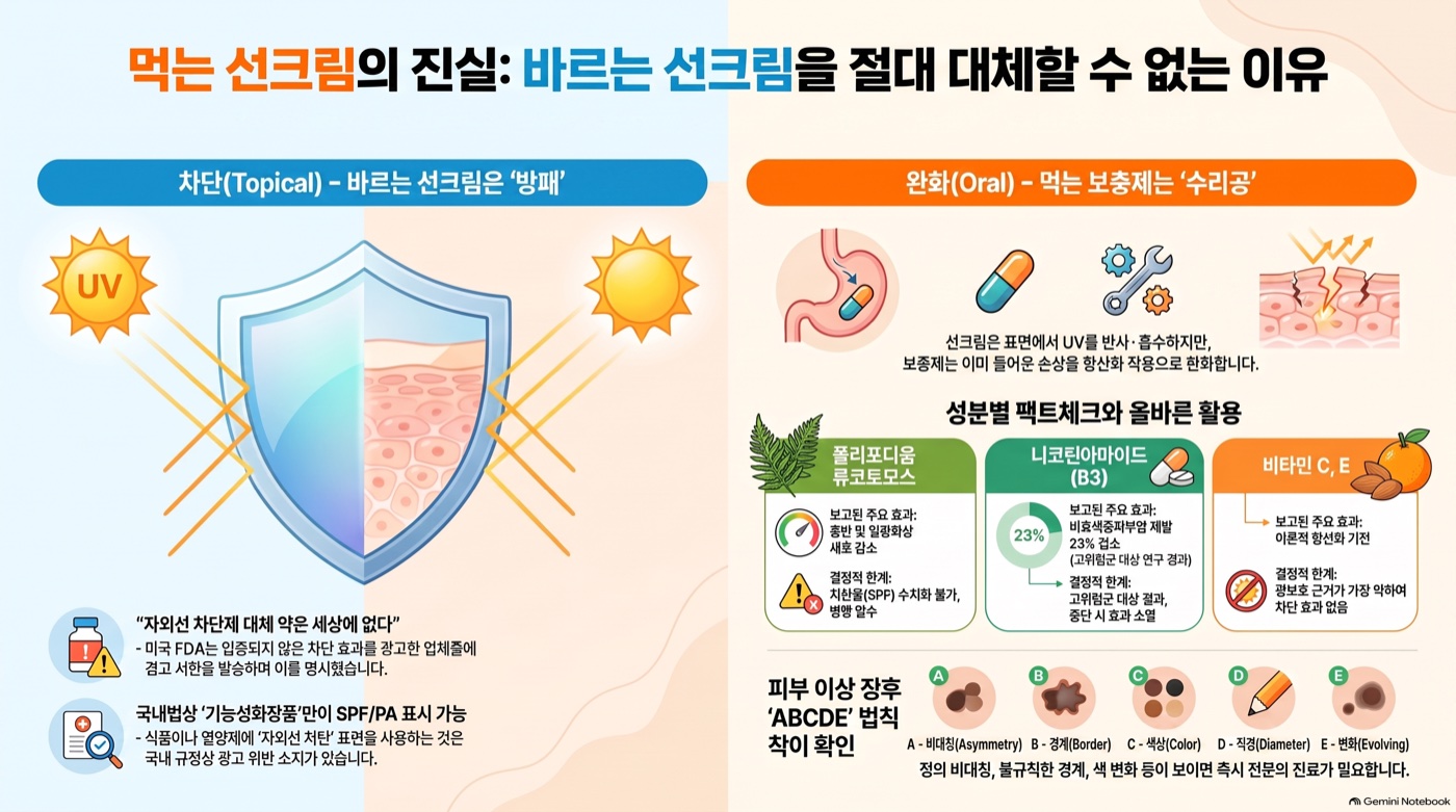 먹는 선크림, 바르는 자외선차단제 대신 써도 될까