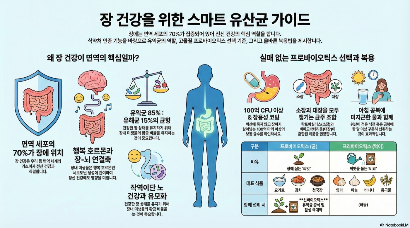 프로바이오틱스와 장 건강: 유산균의 모든 것