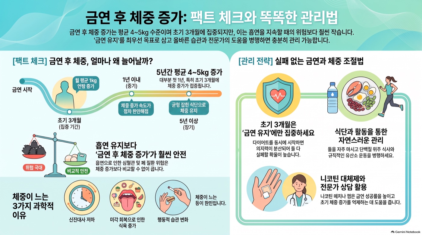 금연하면 살찐다는데, 얼마나 찌고 어떻게 관리할까