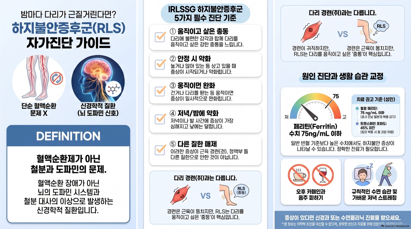 밤마다 다리가 근질거린다면? 하지불안증후군 자가 체크 5가지
