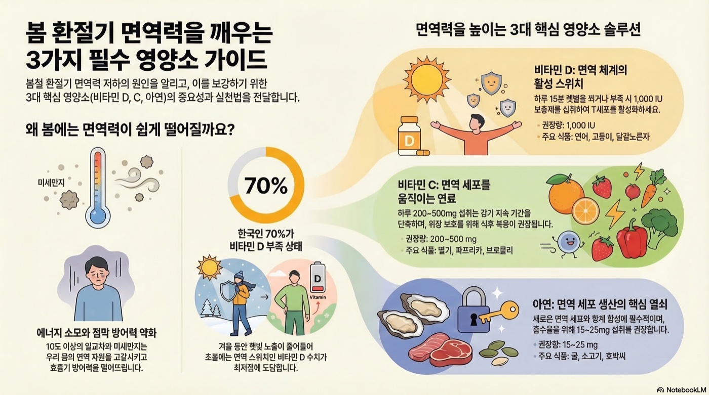 봄 환절기, 면역력 떨어졌다면 지금 챙겨야 할 영양소 3가지