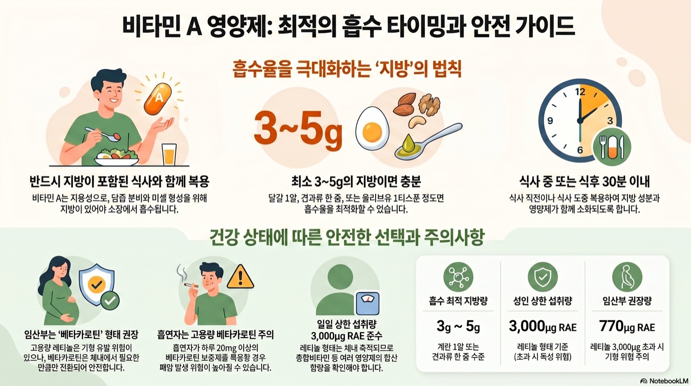 비타민A 영양제, 어떤 식사와 함께 먹어야 흡수될까