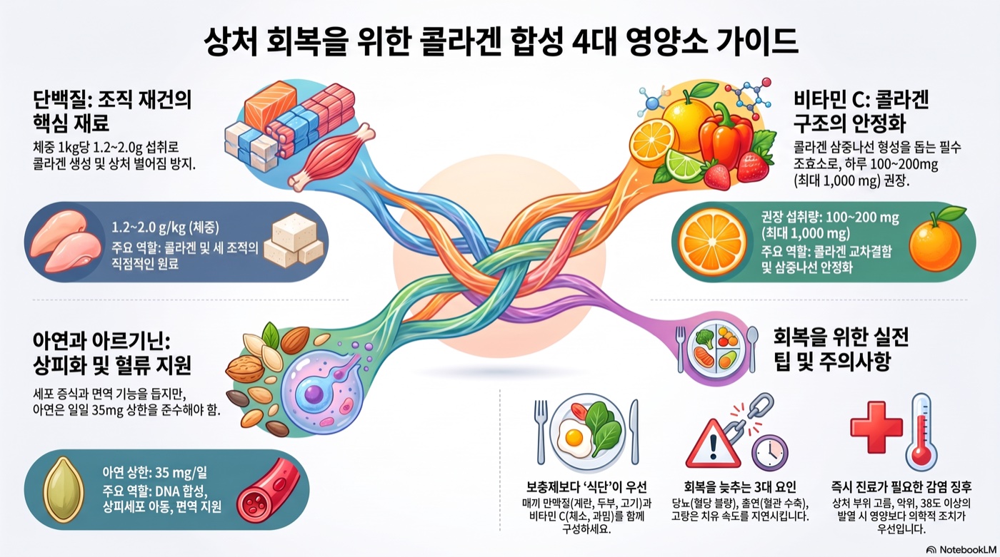 수술·상처 회복이 더디다면 — 콜라겐 합성을 돕는 영양소 4가지와 실전 섭취법